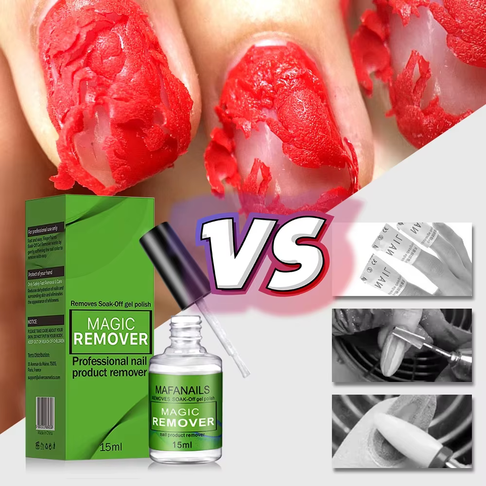 MAFANAILS-Dissolvant Magique pour Verhéritage à Ongles, Gel UV, Dissolvant Rapide, Semi Continu, Verhéritage à Ongles, Colle Annulée, 15ml, 15ml