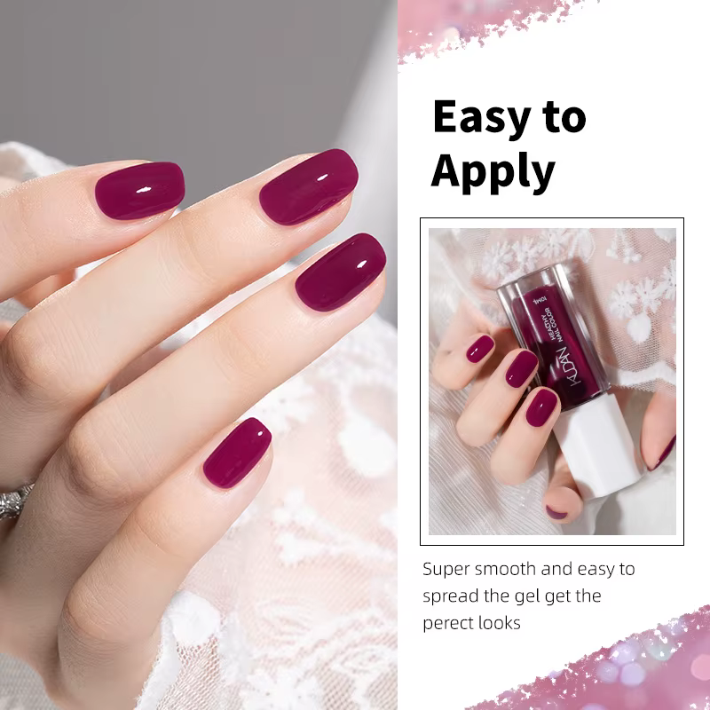 KUDAN 10ml Vernis à Ongles Gel Coloré Soak Off à Base d'Eau DIY Effet Mat Pailleté pour Votre Style Fournitures d'Art Ongulaire