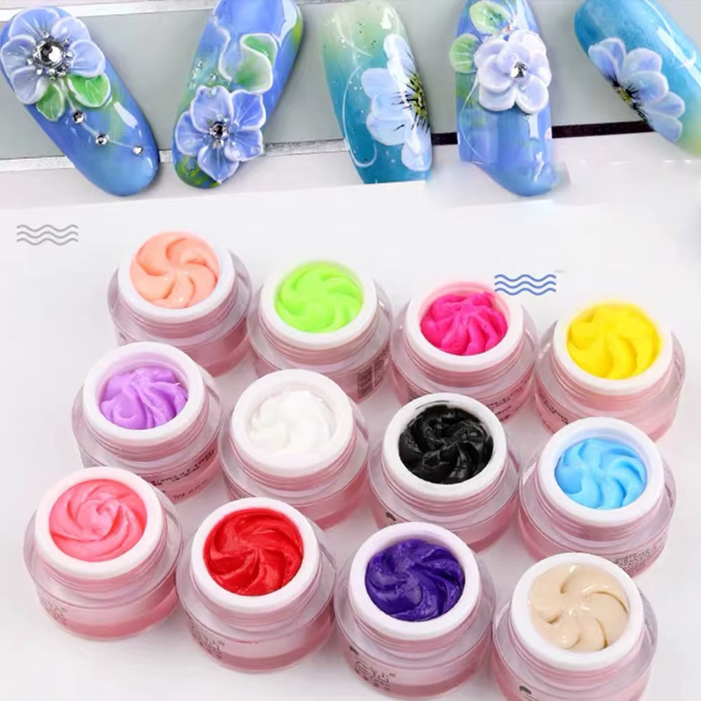Sculpture 3D en Gomme de Tincine à Tremper pour Ongles Gel Créatif