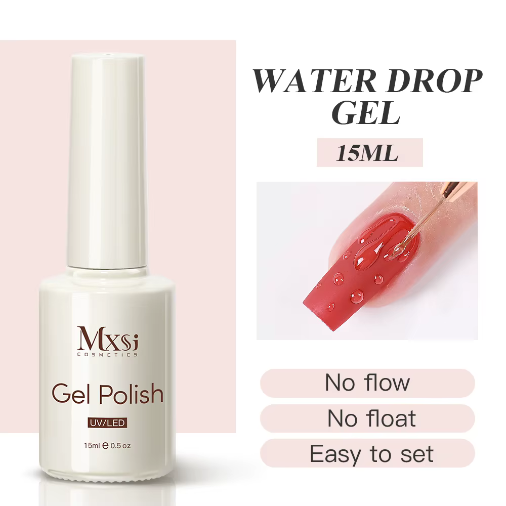 MXSI 15ml goutte d'eau Gel modélisation Gel vernis à ongles Nail Art travail Transparent Texture claire Gel