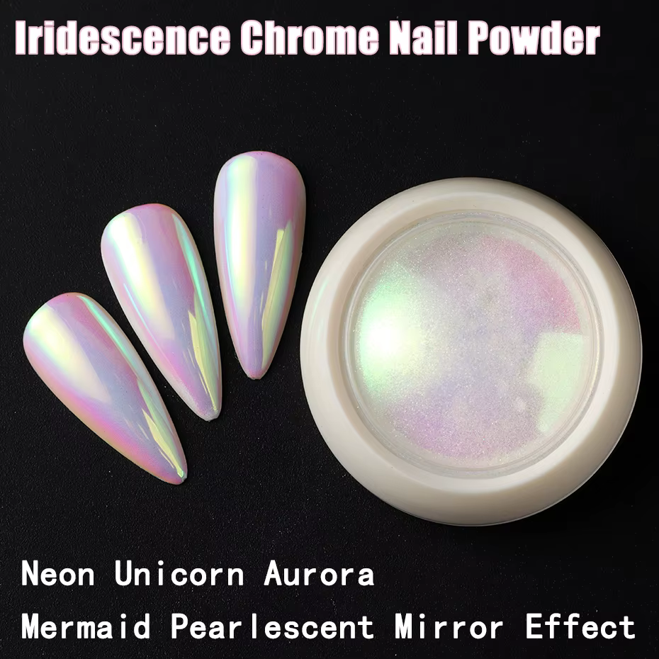 Poudre à ongles licorne chromée