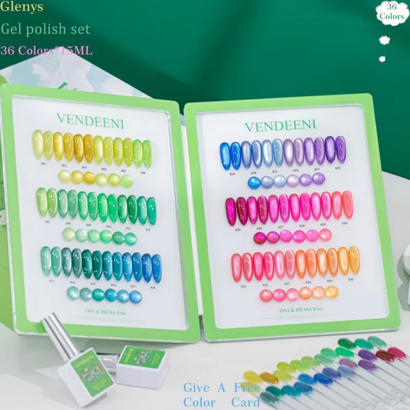 Glenys – Kit de vernis à ongles gel effet œil de chat 36 couleurs