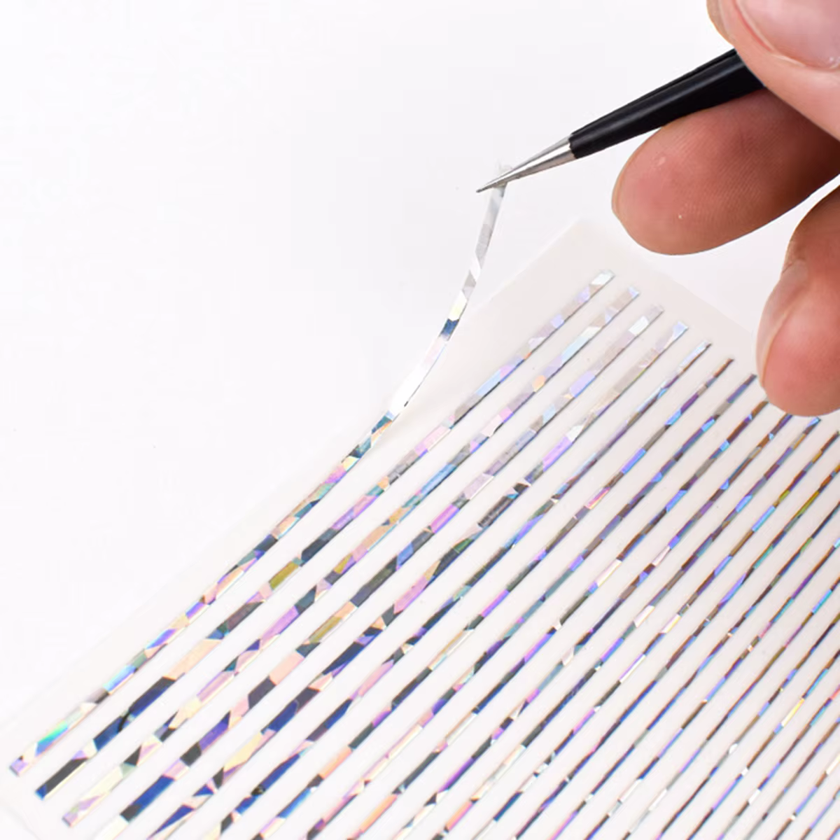Autocollants holographiques colorés pour la décoration des ongles