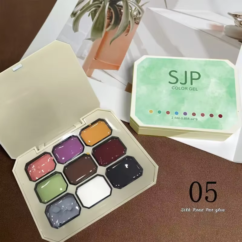9 couleurs solide vernis à ongles Palette Peelable UV/LED