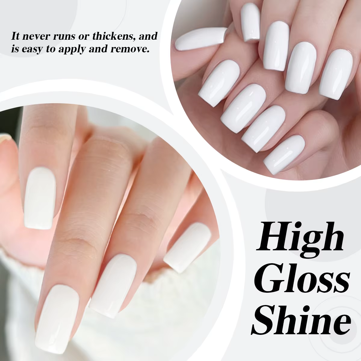 Vernis à ongles gel blanc Hassleless 15 ml