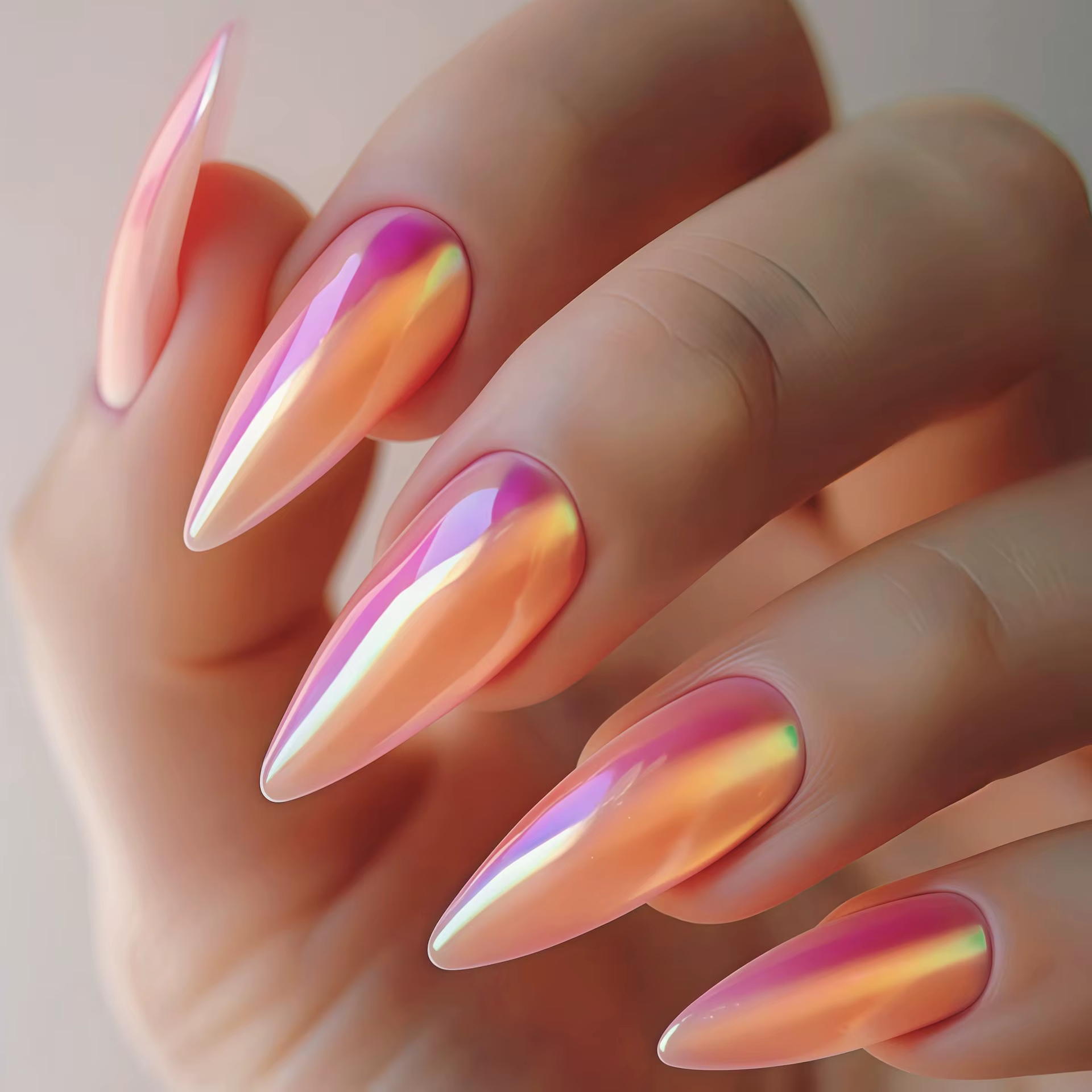 24 faux ongles autocollants effet œil de chat rouge brillant
