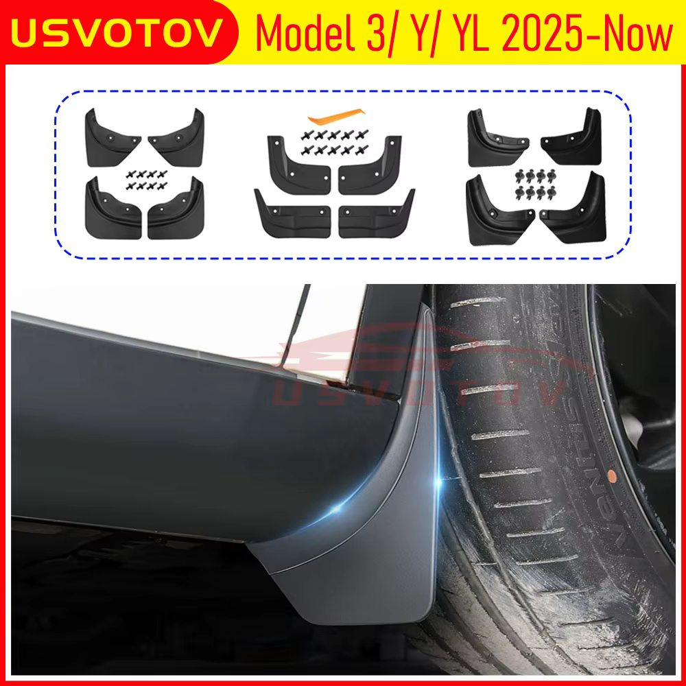 Pour Tesla Model Y Model 3 Model YL 2025 2026 : Accessoires, Bavettes anti-éclaboussures toutes saisons, protection de peinture sans perçage, kits de carrosserie