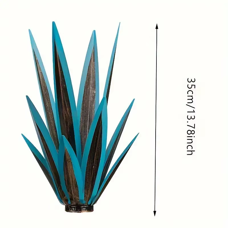 Sculpture de paysage de Tequila artificielle d'agave en métal, plante d'agave en métal, décoration de maison rustique peinte à la main