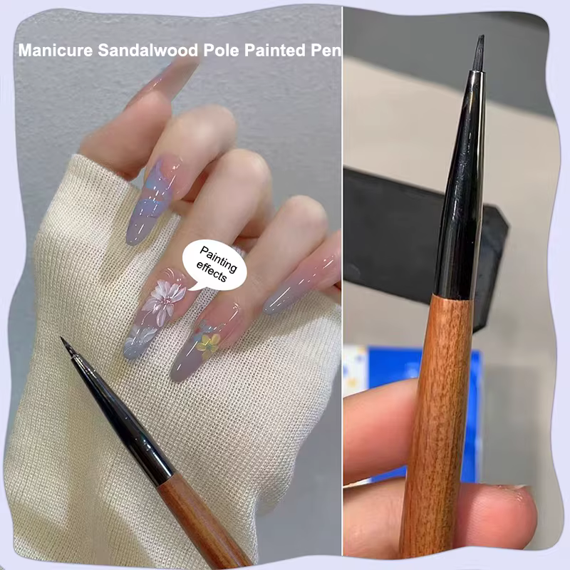 Pinceau à manche en bois de santal pour nail art