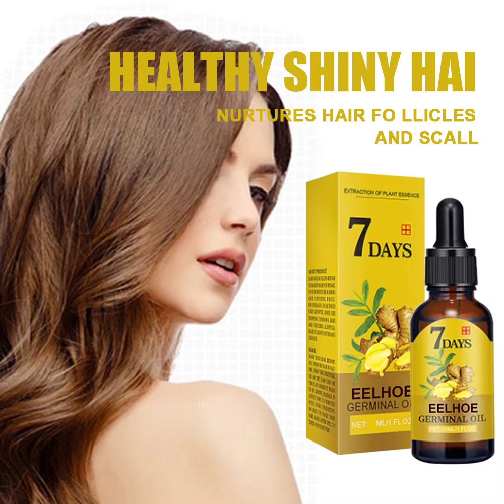 EELHOE Huile de croissance des cheveux au gingembre | Traitement anti-chute naturel essentiel | Solution nutritive hydratante pour tous types de cheveux 40 ml