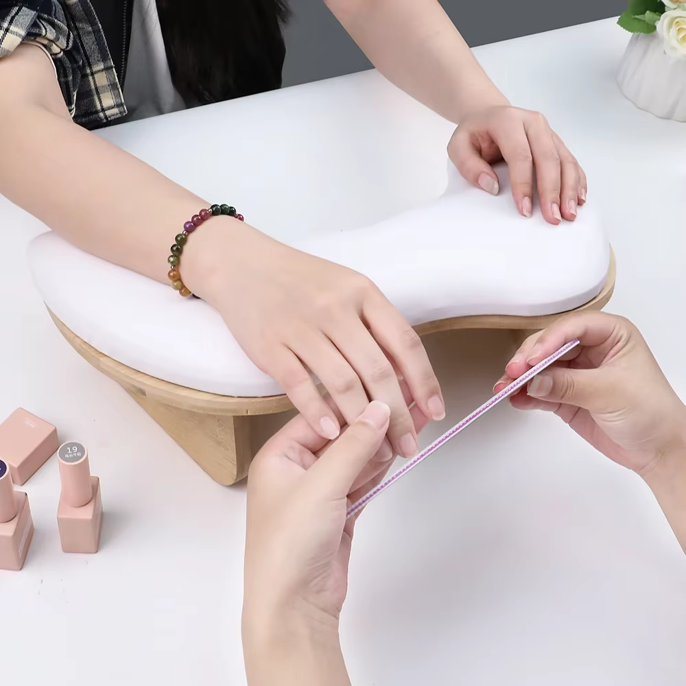 Coussin pour nail art, support de bras incliné en cuir PU