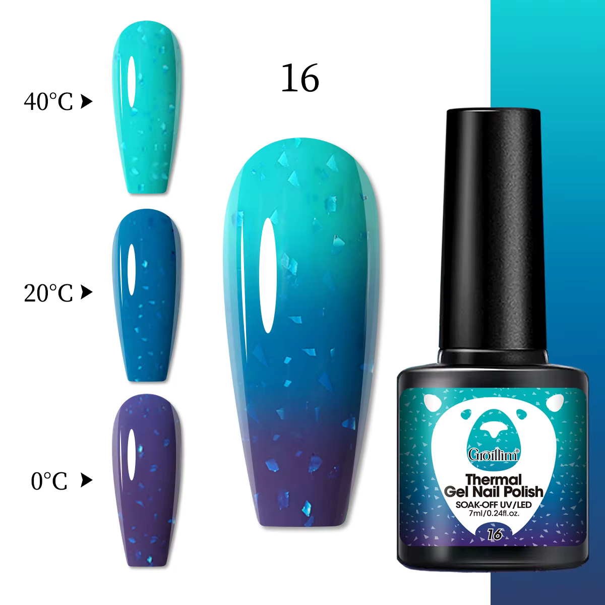 Vernis gel thermique à couleurs changeantes de 7 ml