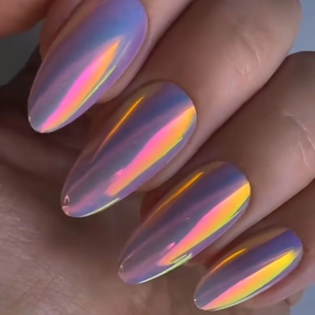 Poudre de pigment pour ongles effet miroir arc-en-ciel Aurora Opale en vrac