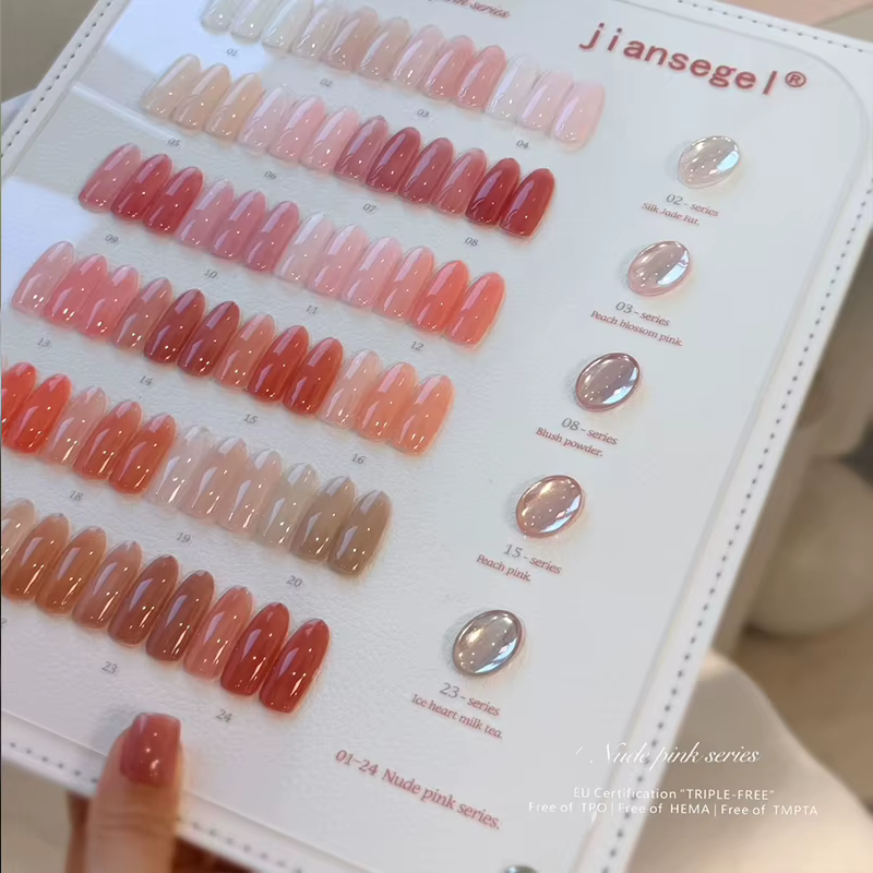 Vernis à ongles gel rose transparent effet gelée 24 couleurs