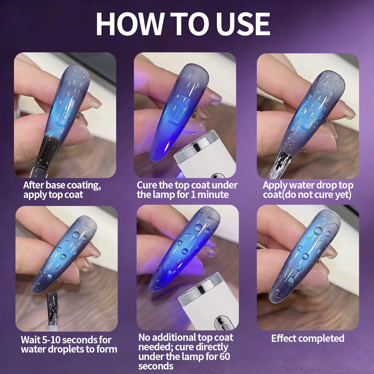 Nailpo Hema/TPO Free Water Drop Top Coat Sans Résidu Auto-lissant Séchage Rapide en 5 Secondes Longue Durée 15ml Haute Qualité Pour Effet 3D Manucure