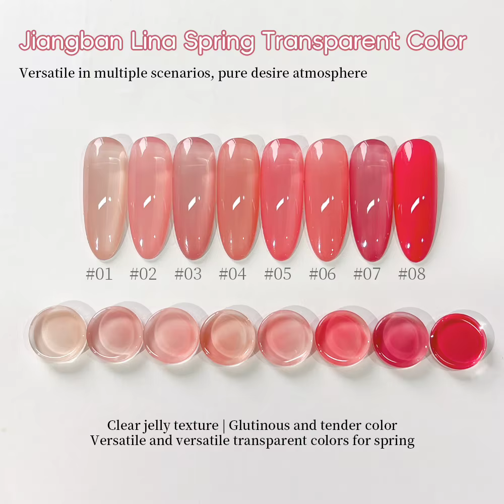 KANIU Gel Poudre Transparent Nude Rose 8 Couleurs pour Manucure Quotidienne Effet Naturel Sans Maquillage