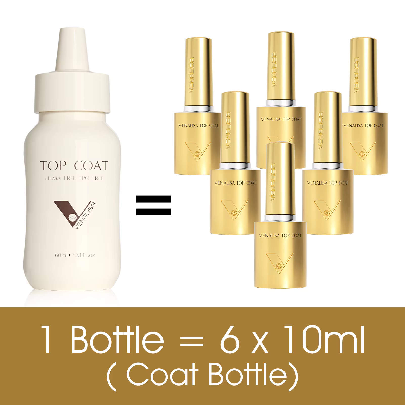 Venalisa 60ml Recharge de Gel de Finition pour Ongles Sans HEMA Sans TPO Sans Résidu Brillant Soak Off UV LED Longue Durée Gel Nail Art Usage Professionnel en Salon