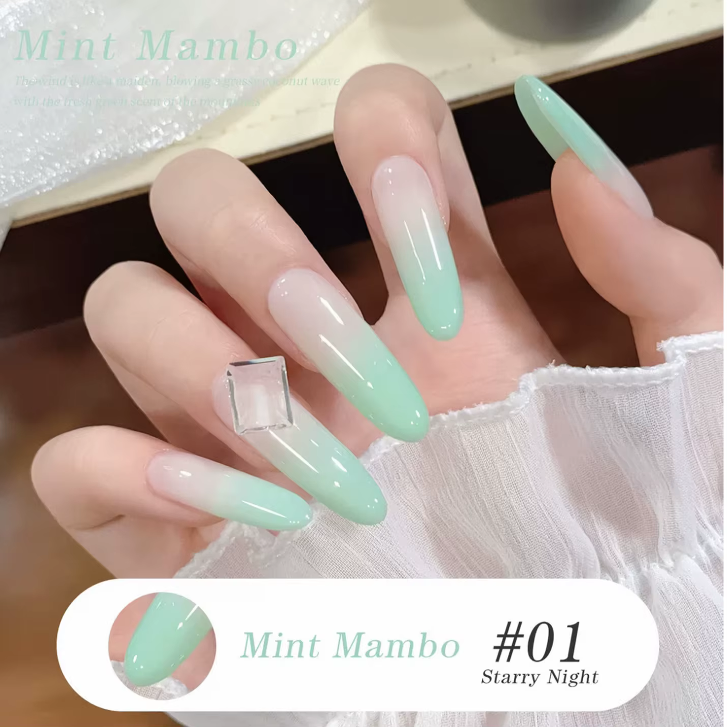 MIANEL 1-6 pièces 12ML Vente Chaude Série Menthe Mambo Vernis à Ongles Gelée Bleu Vert 6 Couleurs Nouveau