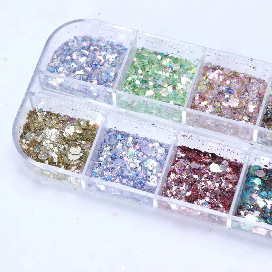 Mermad – paillettes hexagonales mixtes irisées pour ongles