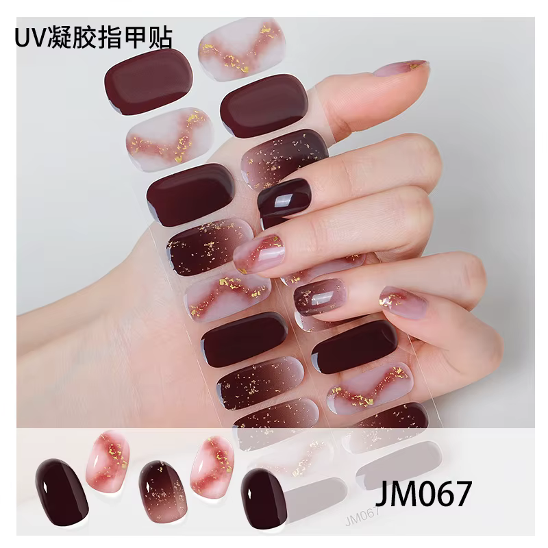 20 Tips Autocollants d'ongles semi-durcis pour manucure française