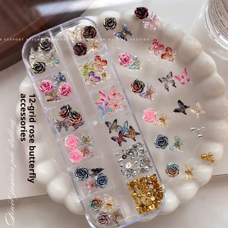 Breloques pour ongles 12 compartiments