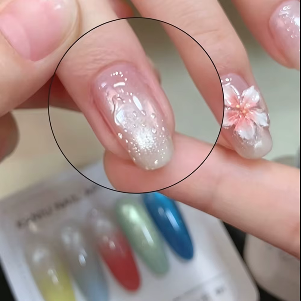 Gel à ongles semi-solide sans résidu effet goutte d'eau