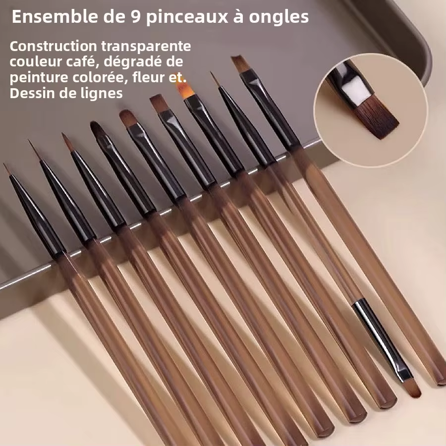 Ensemble de pinceaux à ongles pour professionnel et domestique