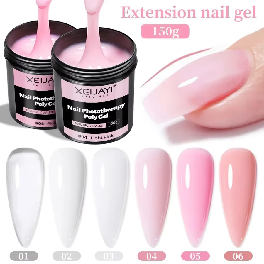 Gel d'extension d'ongles transparent