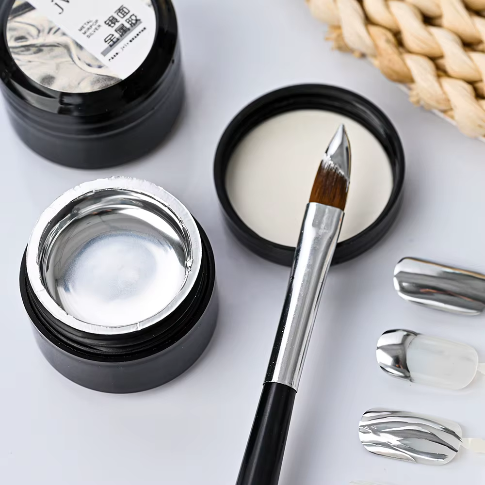 8ml magique métal miroir argent peinture Gel 3D Super-brillant