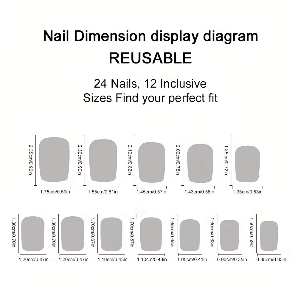 Faux ongles carrés courts et brillants