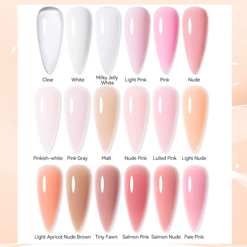 UR SUGAR 15ml Extension ongles Gel gelée rose blanc clair dur Gel