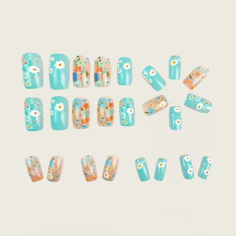 24 pièces/ensemble, faux ongles mi-longs pour femmes
