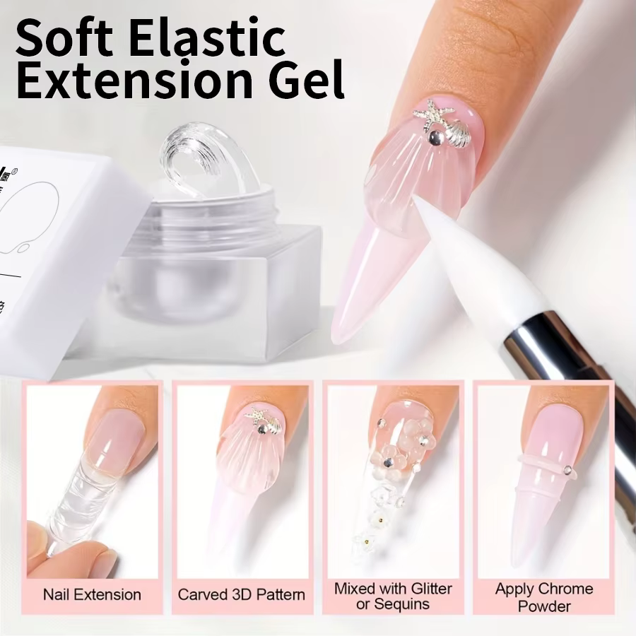 RS NAIL 5g antiadhésif main solide Extension vernis à ongles Gel gelée nu rose clair