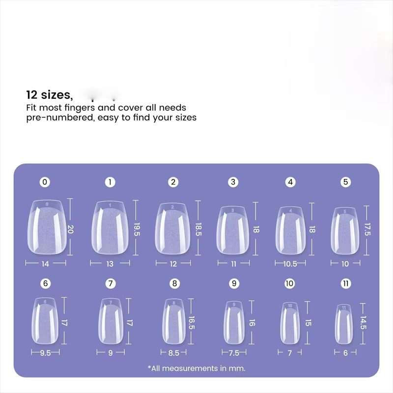 Pointes d'ongles ultra-courtes en forme de cercueil : 120 pièces