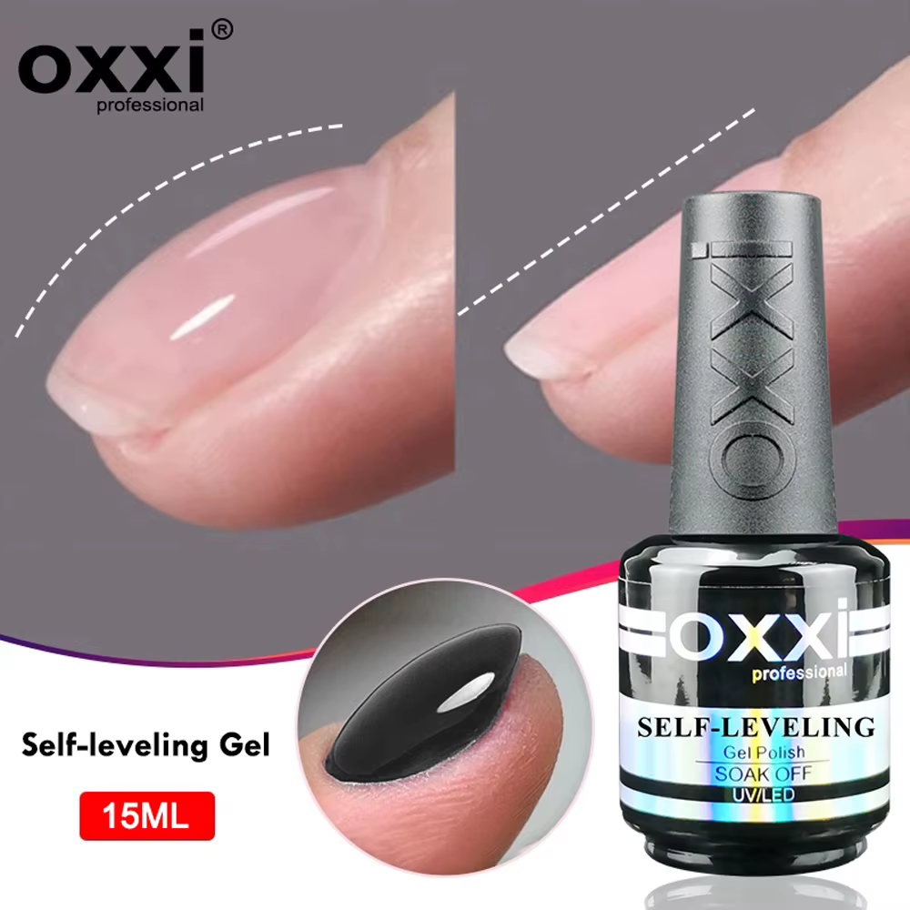 OXXI PROFESSIONAL vernis Gel auto-nivelant 15ml renfort semi-permanent Gellac ongles Art fort UV multifonction Gel