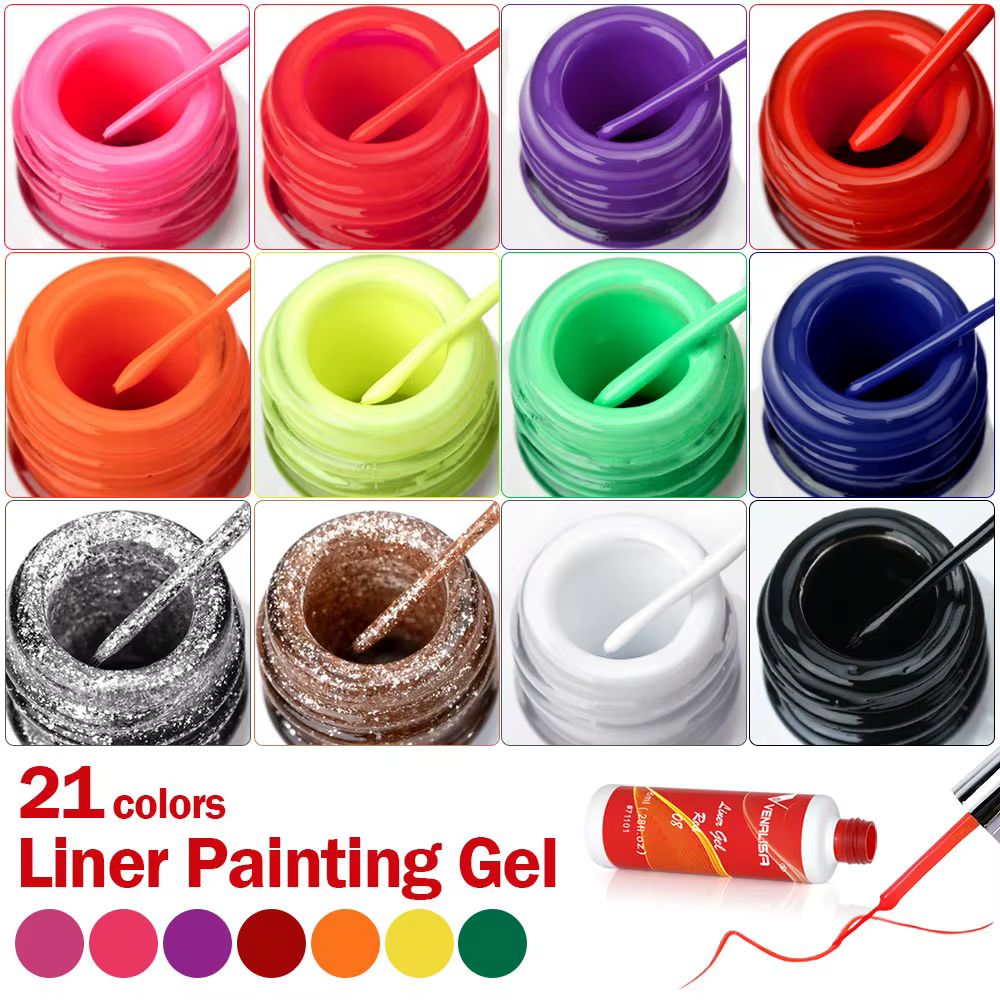 Venalisa 8ml Gel de revêtement Super brosse rapide français conception d'ongle dessin Gel
