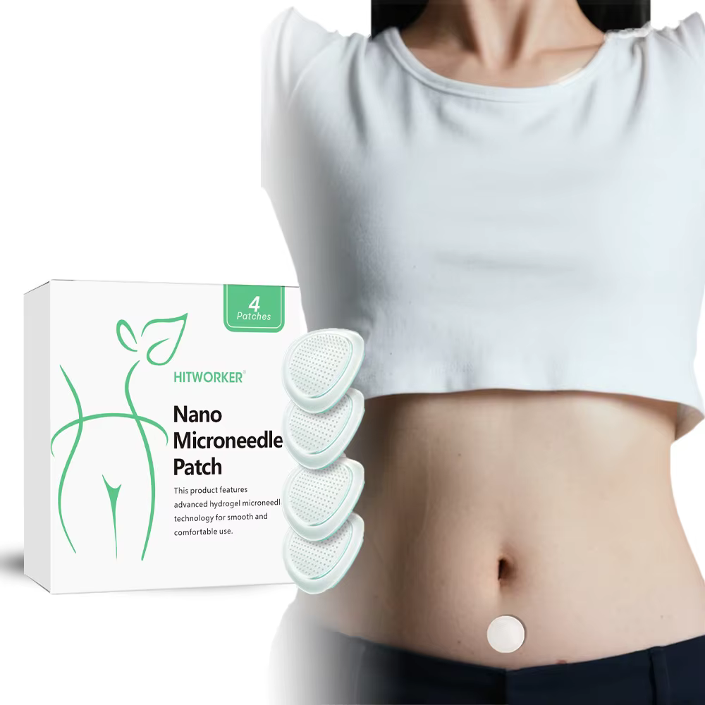 Ensemble de 4 patchs de soin corporel à micro-aiguilles nano, conçus pour un nettoyage complet, sans laisser de résidus, résistants à l'eau et à la transpiration.