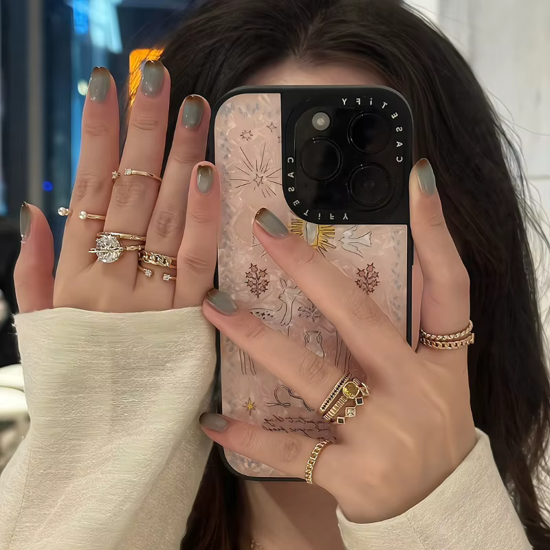 10 pièces ongles faits à la main élégant minimaliste doux et audacieux marron-bleu Ombre oeil de chat
