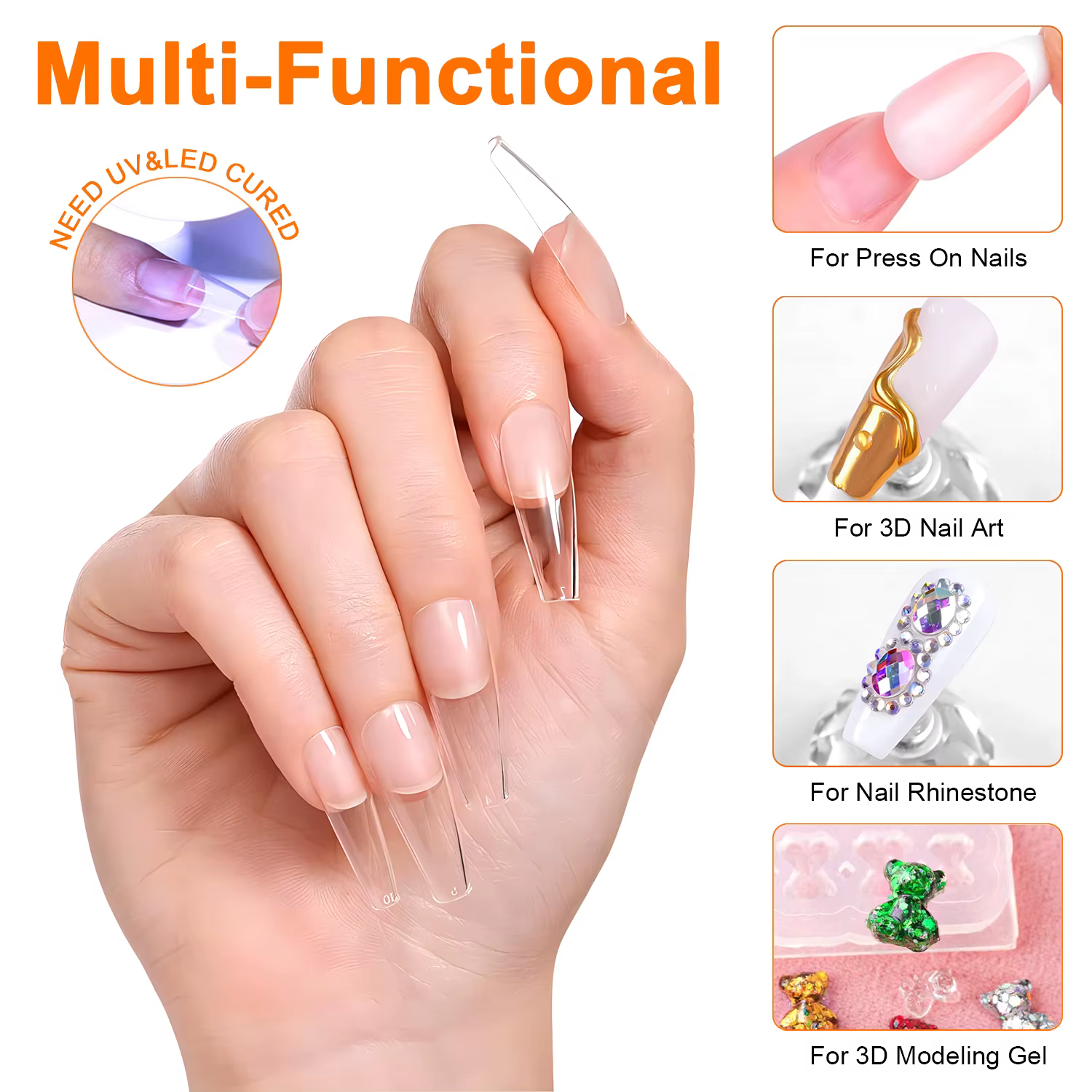 TWOING 8g clair solide ongles conseils Gel longue durée forte adhérence UV/LED Gel de construction