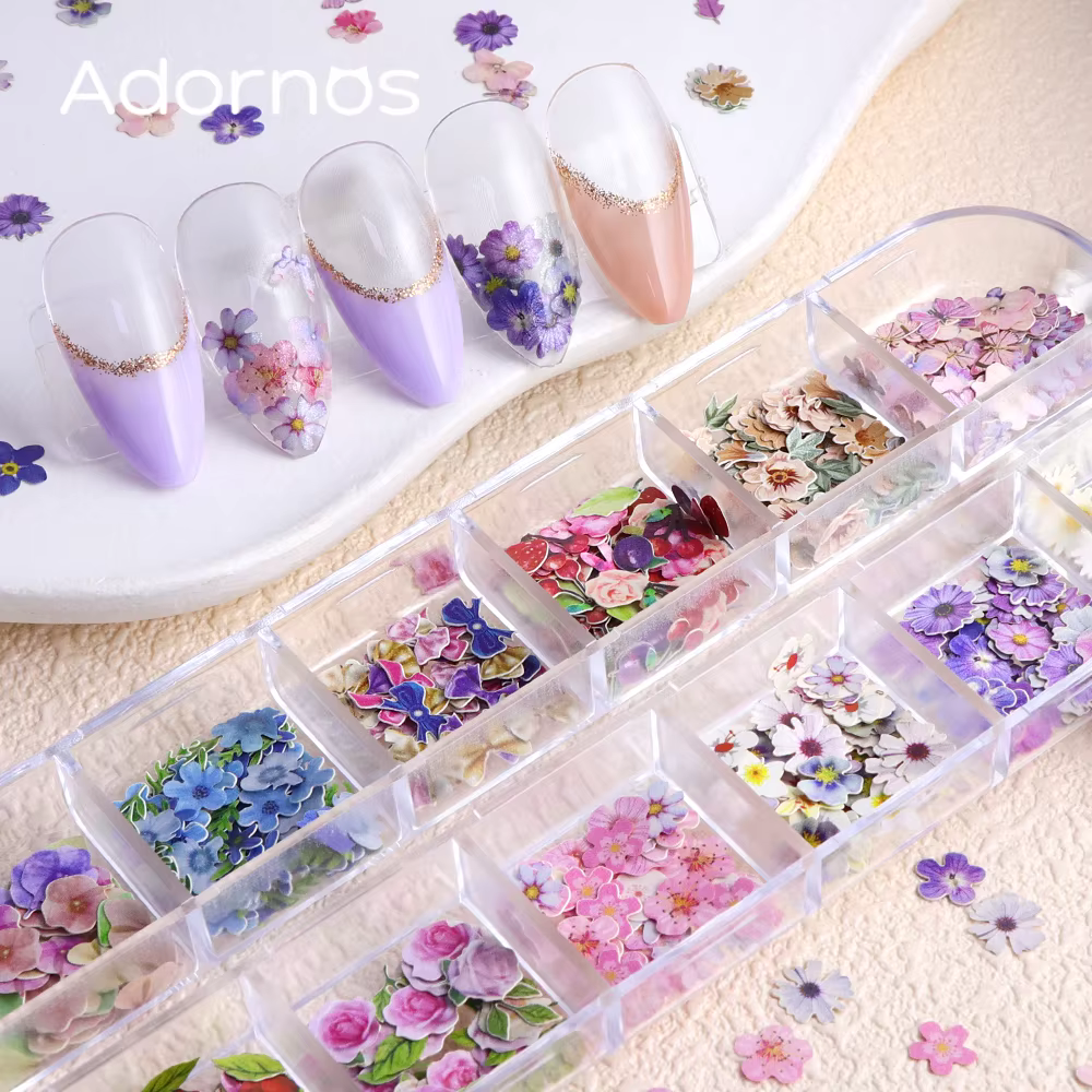 Diverses fleurs Nail Art décorations Rose marguerite Iris