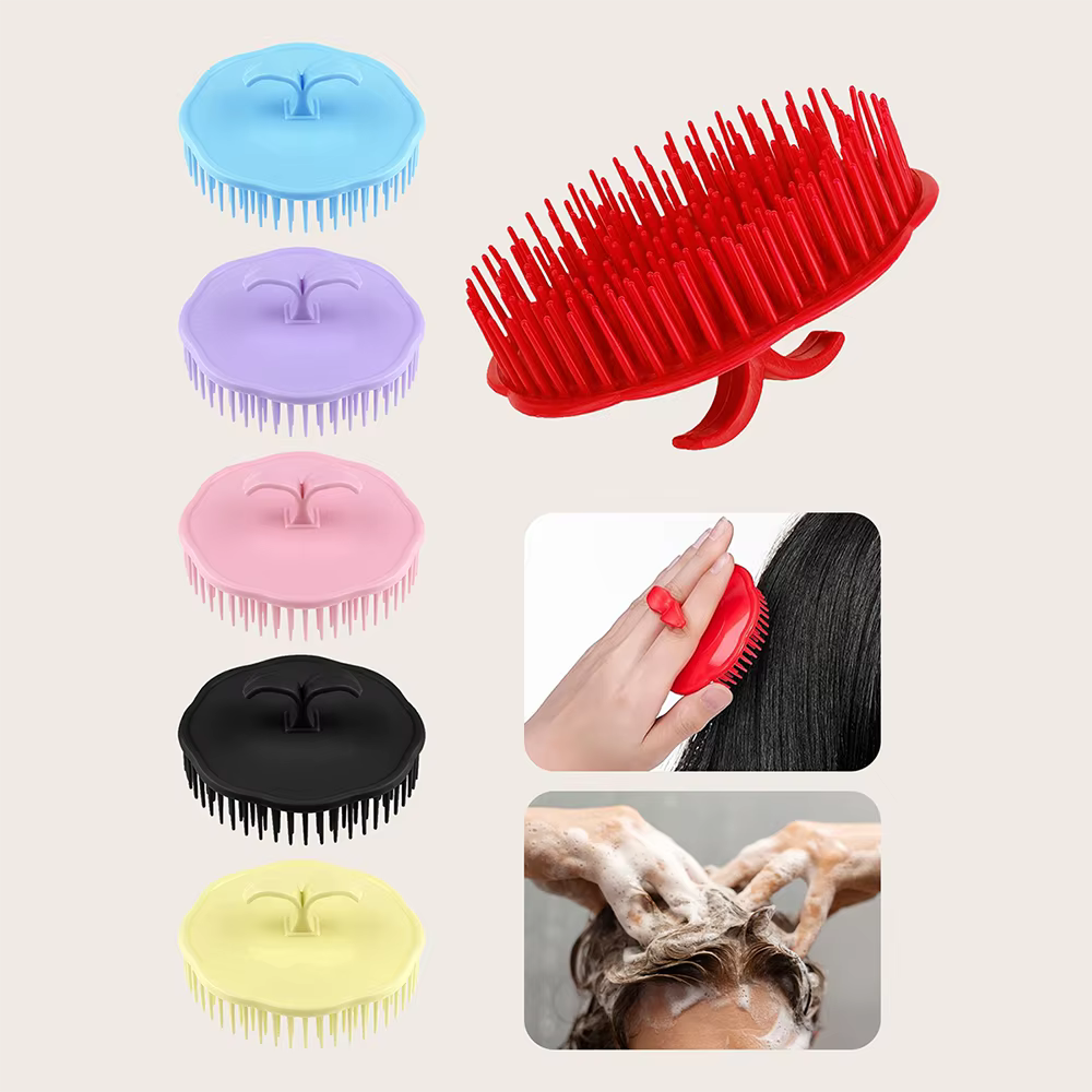 Brosse de massage du cuir chevelu pour le lavage et le soin des cheveux, soulagement des démangeaisons des racines, brosse de douche pour shampoing