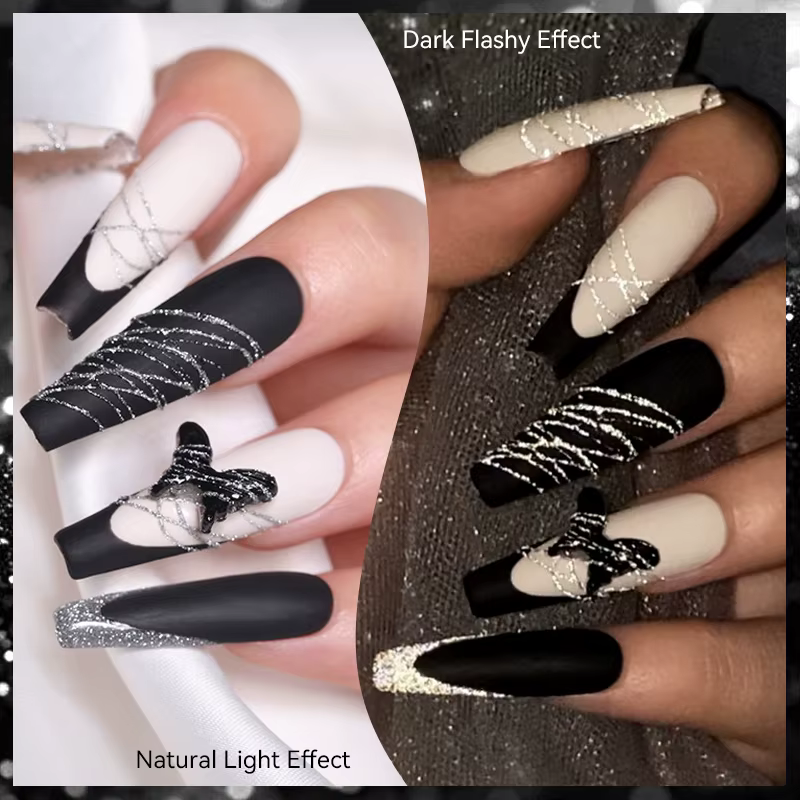 LILYCUTE 8ml blanc noir argent araignée Gel pour ongles naturel foncé Flashy dessin peinture UV Gel vernis