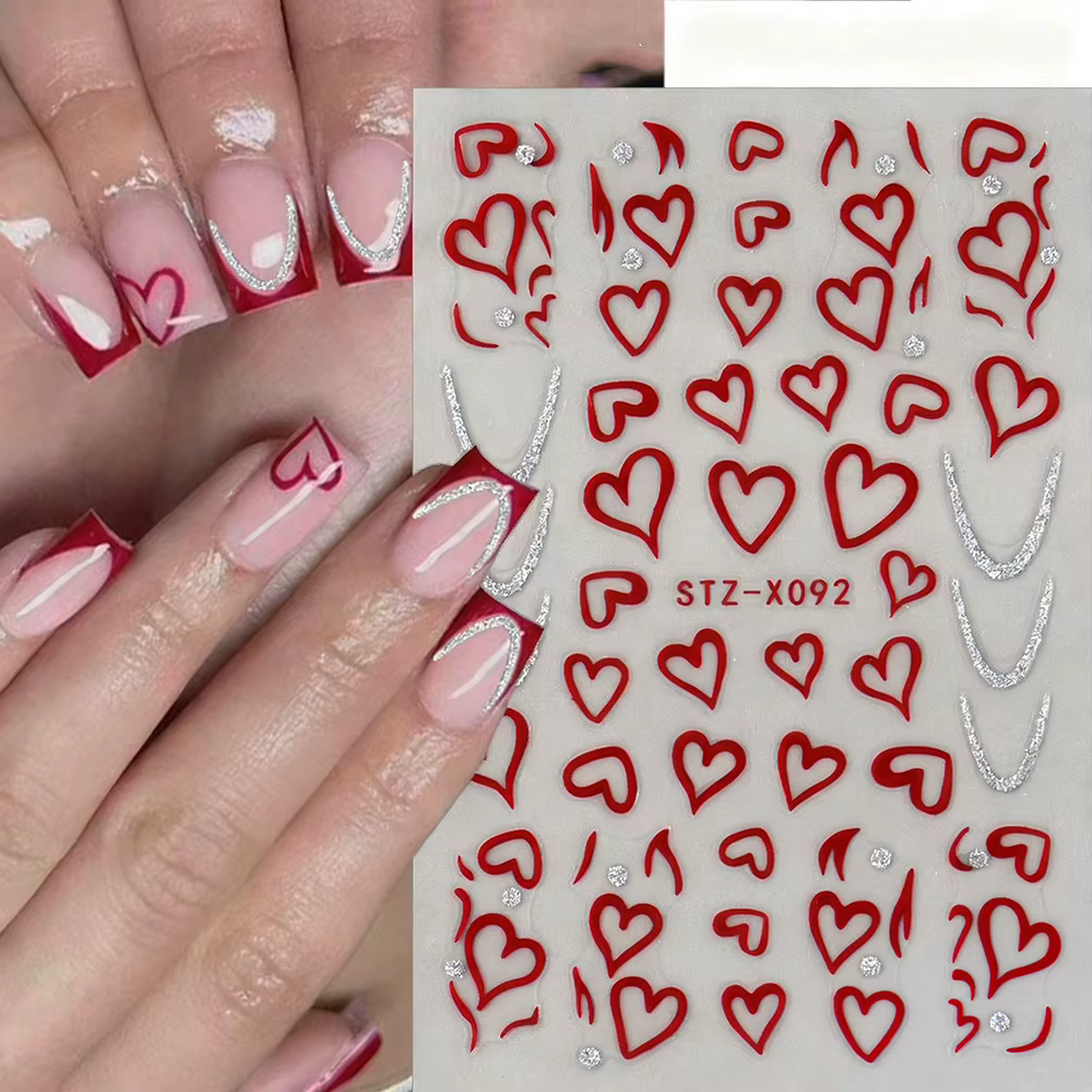 Autocollants 3D pour Nail Art de la saint-valentin