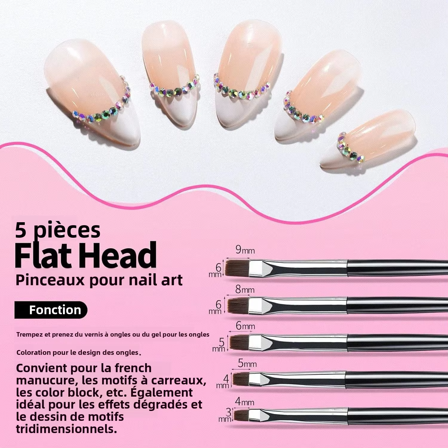Kit de 23 outils pour nail art – Pinceaux