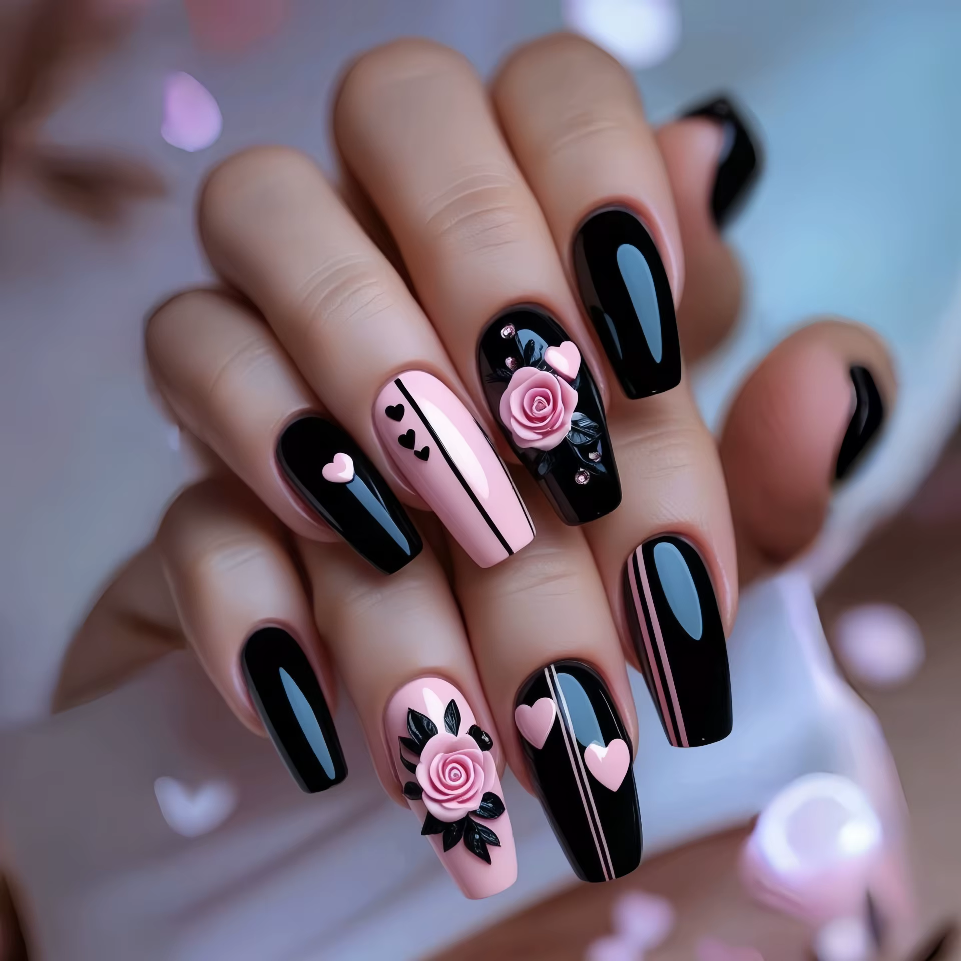 Faux ongles mi-longs pour femmes