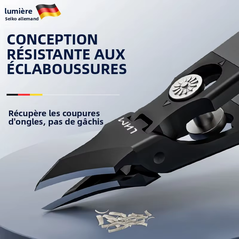 Coupe-ongles à lame angulaire pour ongles épais et incarnés - Outils de pédicure en acier inoxydable forgé à haute température avec interrupteur intégré F