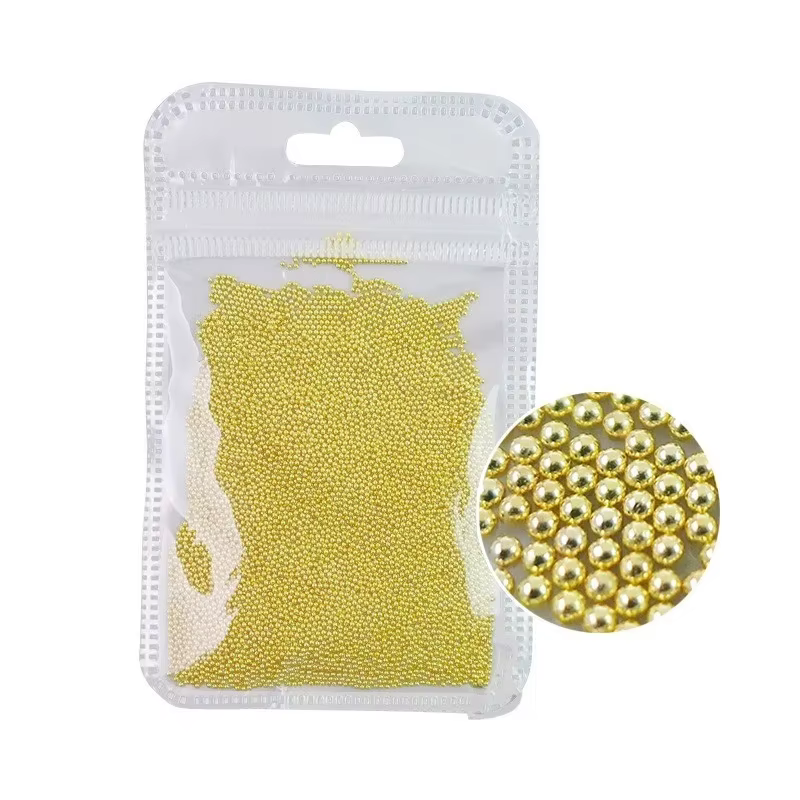 Perles pour Nail Art en acier inoxydable or/argent