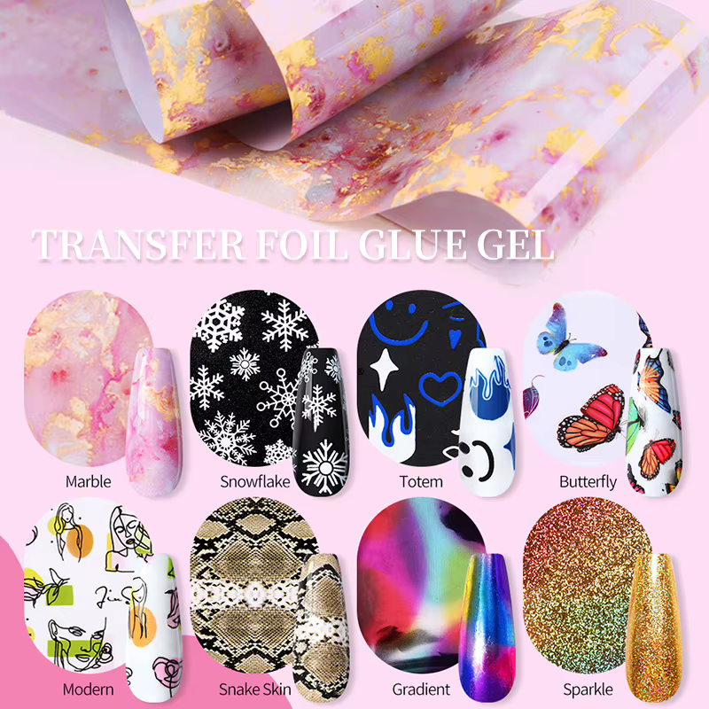 BORN PRETTY 10ml Gel Vernis à Ongles Semi-Permanent Effet Feuille de Transfert pour Autocollant Adhésif