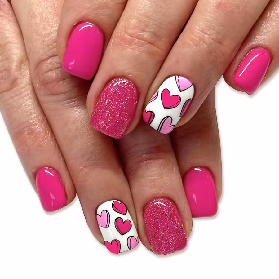 24 faux ongles colorés à presser