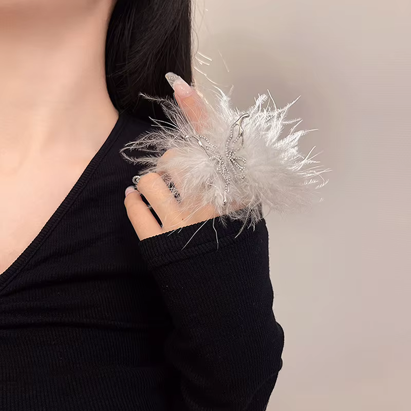 Anneaux ouverts papillon à plumes pour photo d'ongles